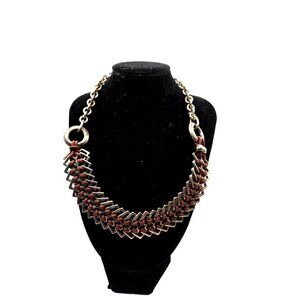 Ciclon Signed Modernist Leather wrap necklace made in Spain Vintage 18"